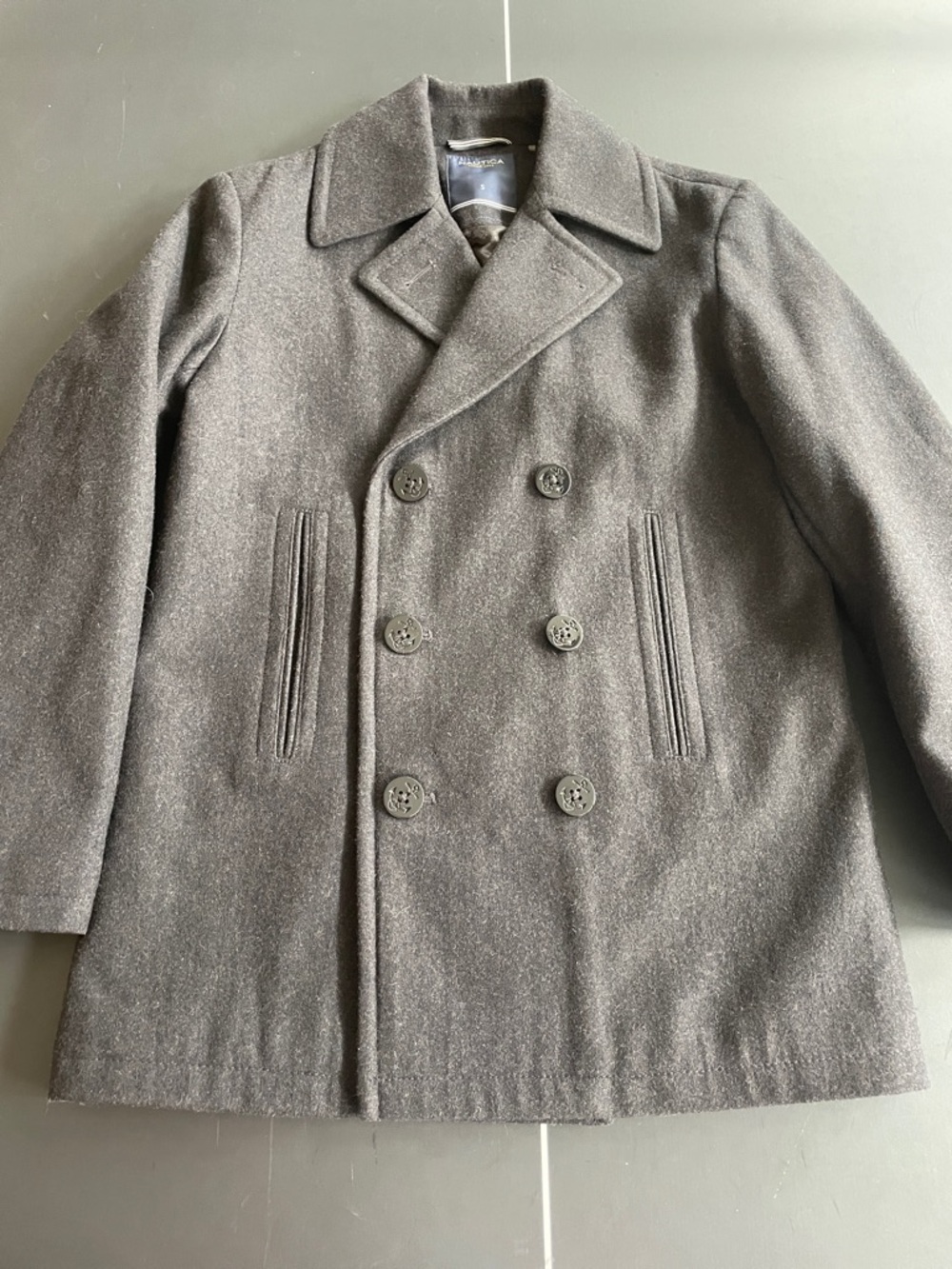 Nautica Double-Breasted Peacoat in Charcoal gray